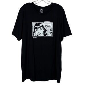 Thrasher Why Can't My Boyfriend Skate Black White Comic Graphic Skate T-Shirt L